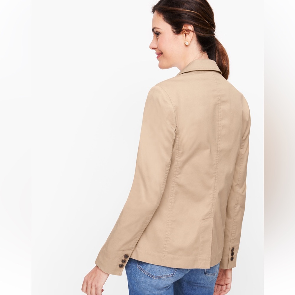 Talbots Summer Blazer Solid Tan Beige Two Buttons… - image 2